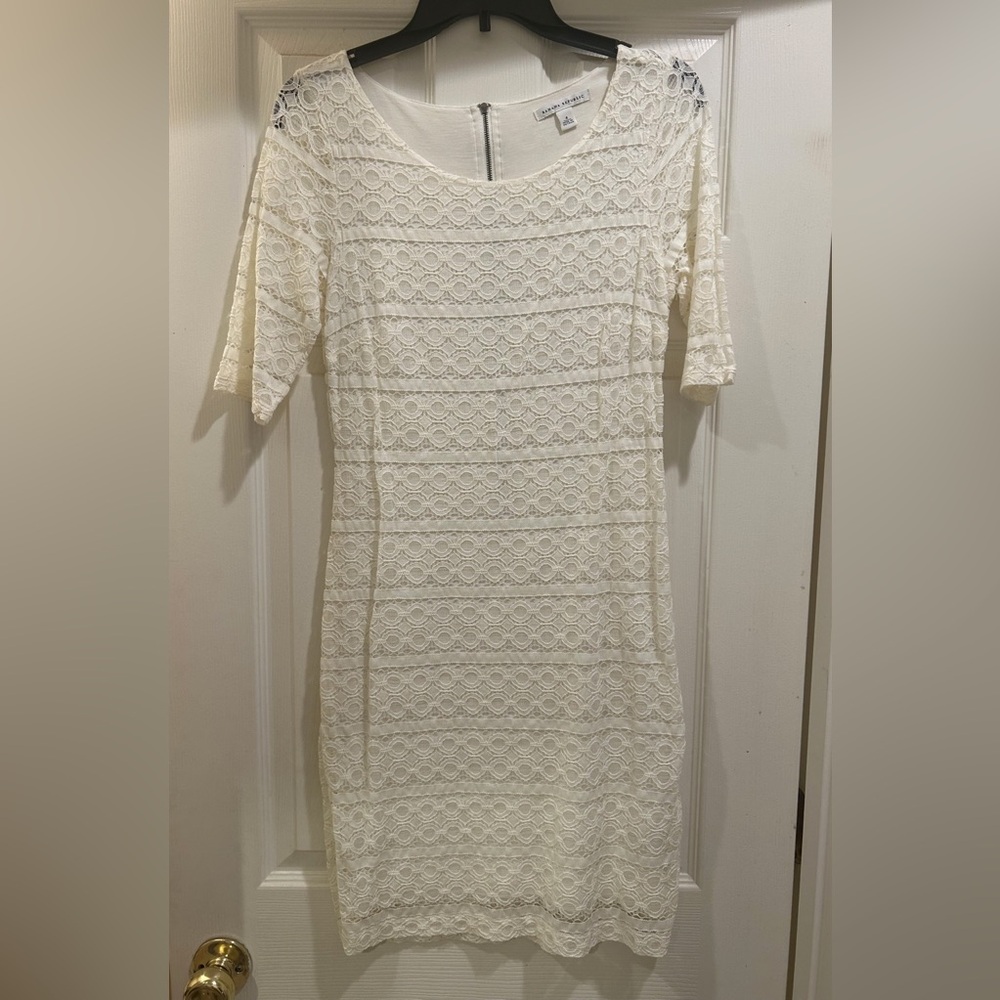 Banana Republic Cream Lace Mini Dress